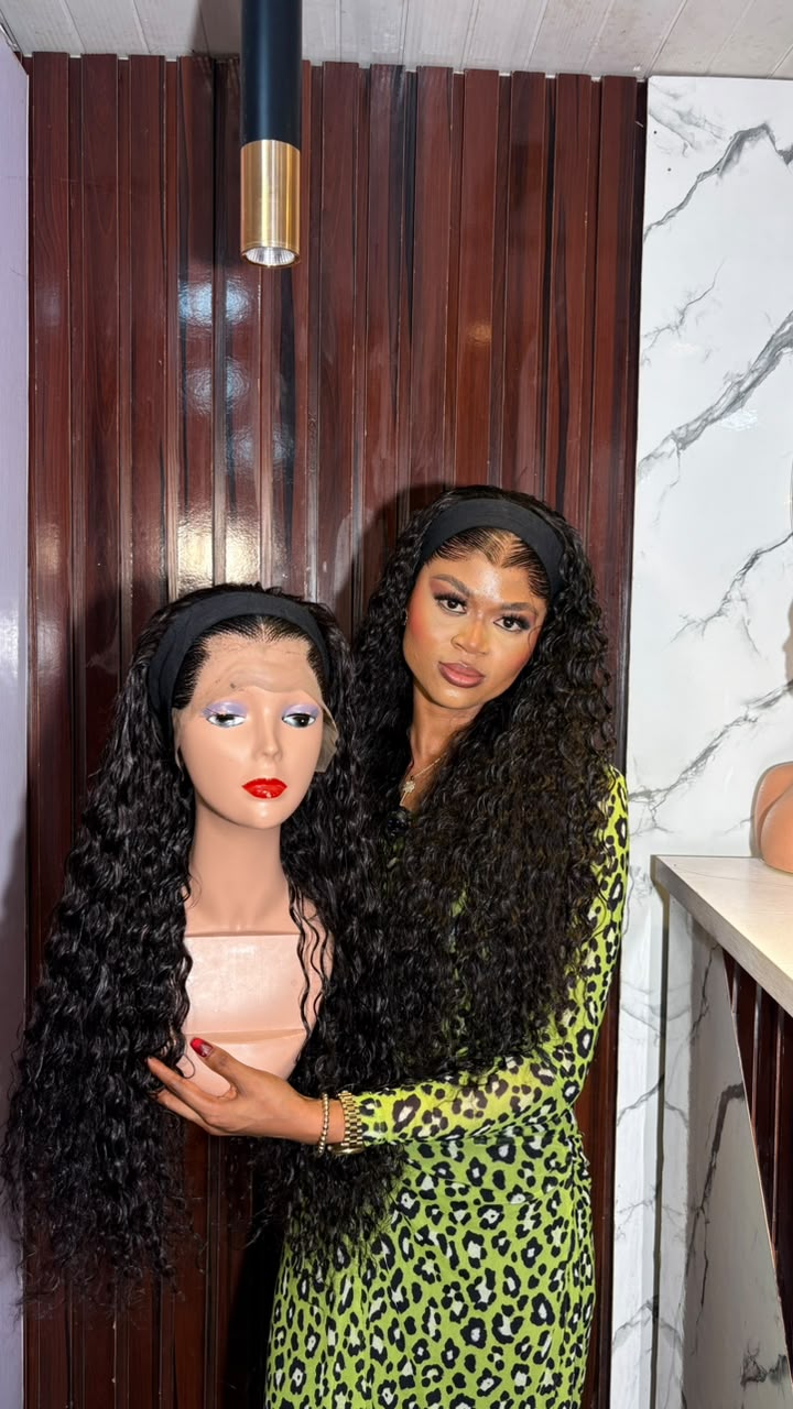 Ember Sales Deal42:Glueless Gele Frontal + 26’inches water curls&nbsp;